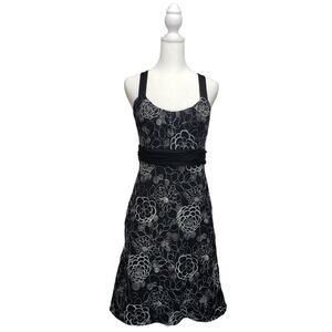 Evan-Picone Black Silver Embroidered Dress Women’s 10 Y2K‑Inspired